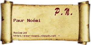 Paur Noémi névjegykártya